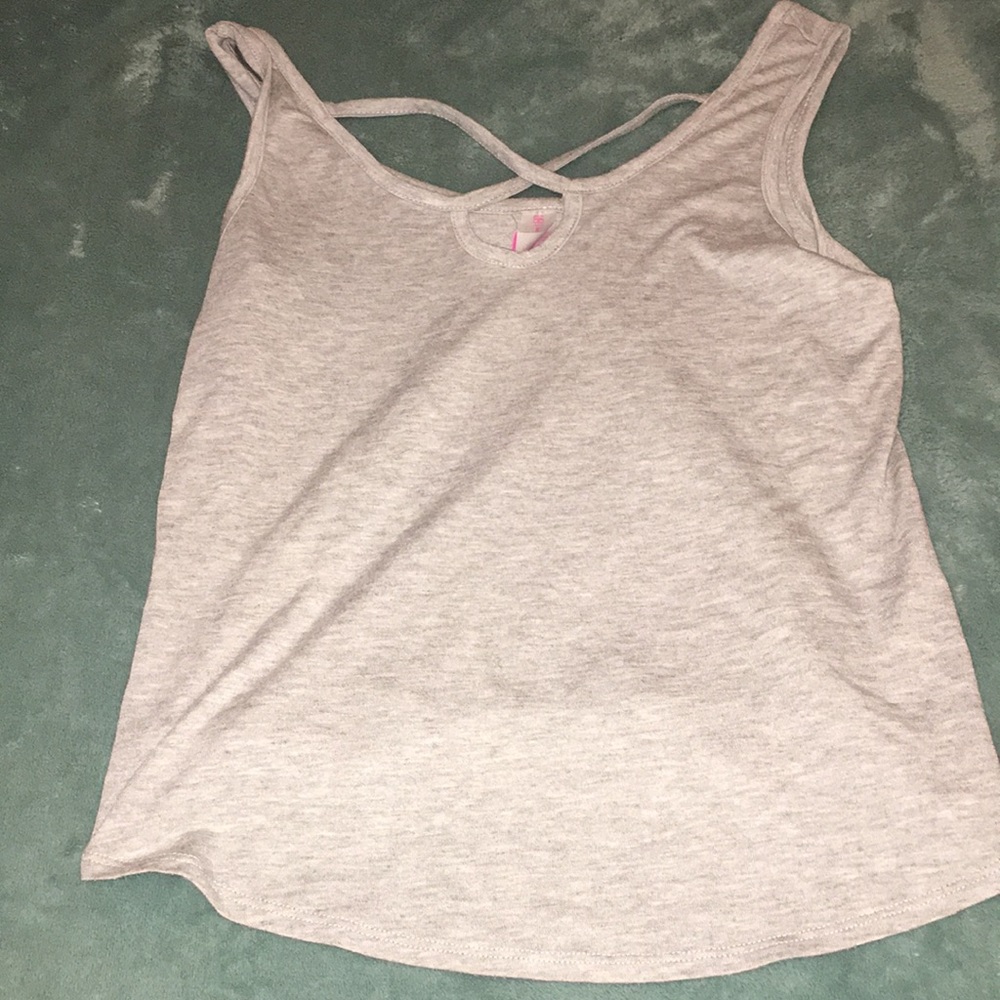 A grey tank top low cut